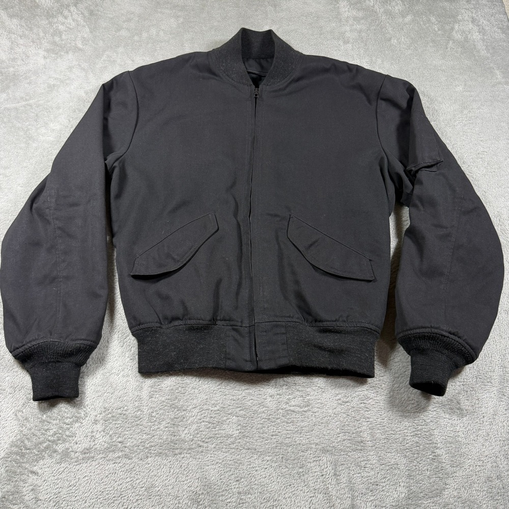 Gibson & Barnes Flight Bomber Jacket Mens Large Black Nomex Aviator CWU-45/P